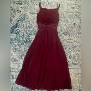 Vintage 90s Velvet Elegant Deep Red Evening Gown